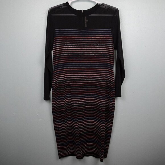 RACHEL Rachel Roy Illusion striped midi sweater dress-2X - Picture 1 of 5